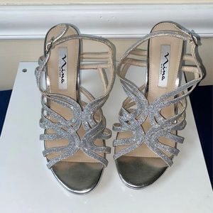 Nina Silver Glitter Heels